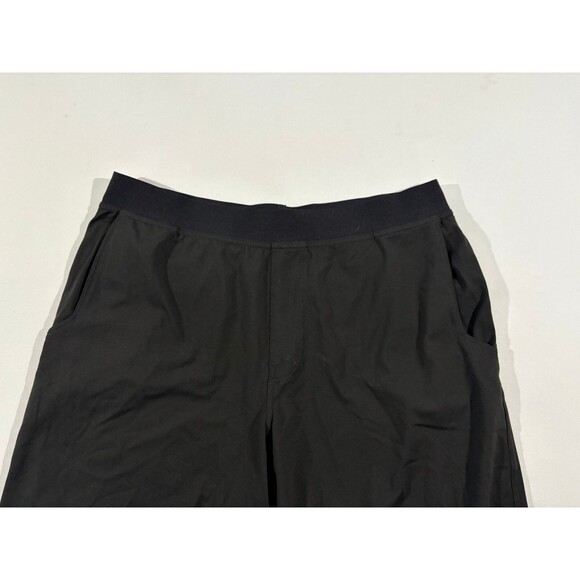 Prana Breathe Gym Shorts Men Black Pockets Performance Elastic Waist L Stretch - Picture 4 of 12